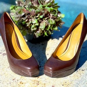 Brown Nine West Platform Heel